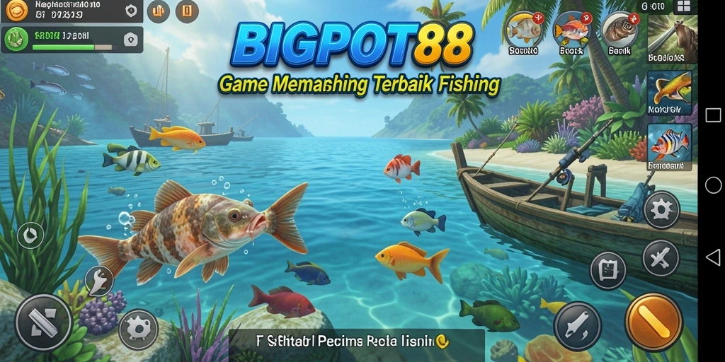 Tampilan gameplay memancing yang menarik di BIGPOT88.