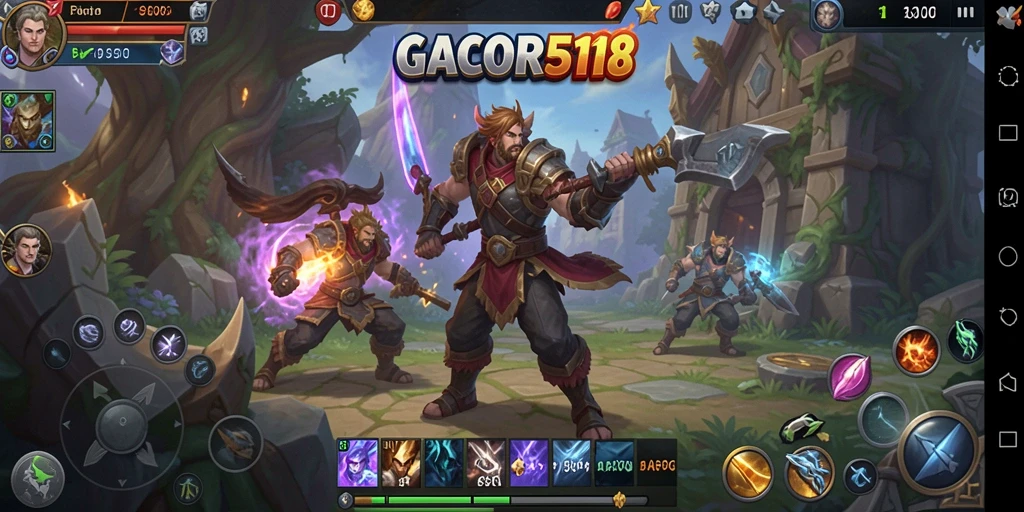 Screenshot GACOR518 menampilkan aksi terjun ke medan perang ARPG yang seru.