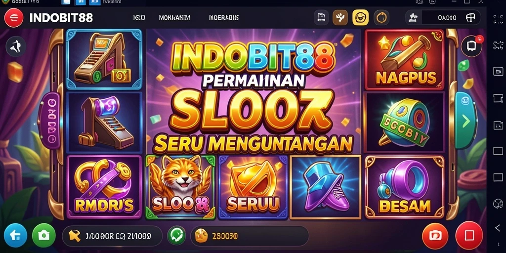 Tampilan gameplay seru di INDOBIT88 dengan berbagai slot menarik.