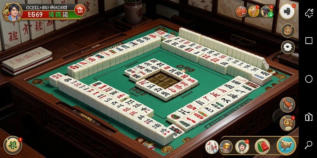 Screenshot permainan OCE69 menampilkan keseruan gameplay Mahjong.