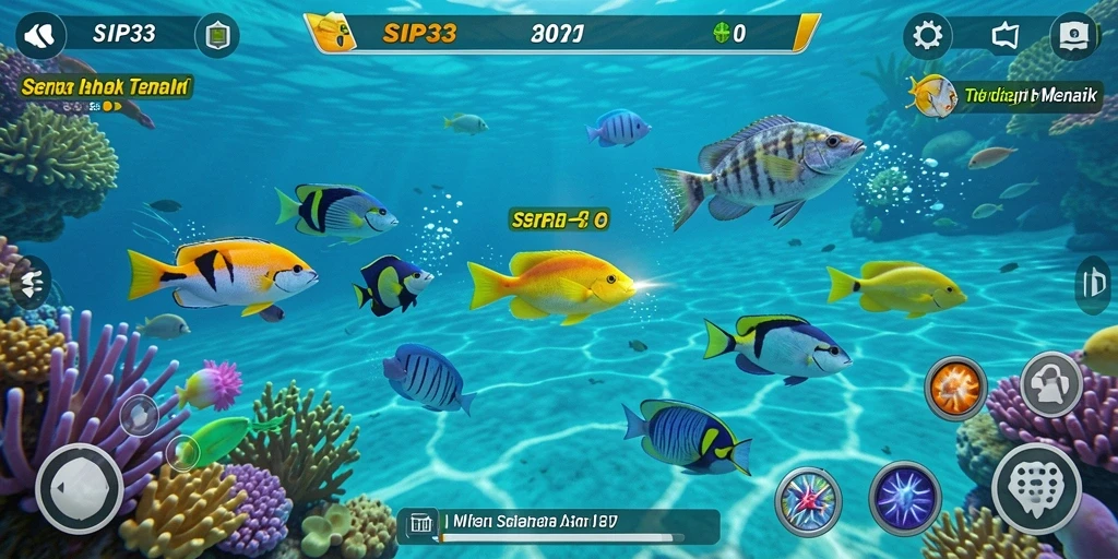 Screenshot SIP33 menampilkan pemain tengah berburu ikan yang menyenangkan.