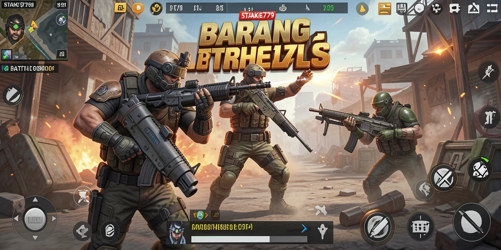 Screenshot gameplay STAKE779 yang menunjukkan aksi tempur intens Battle Royale.