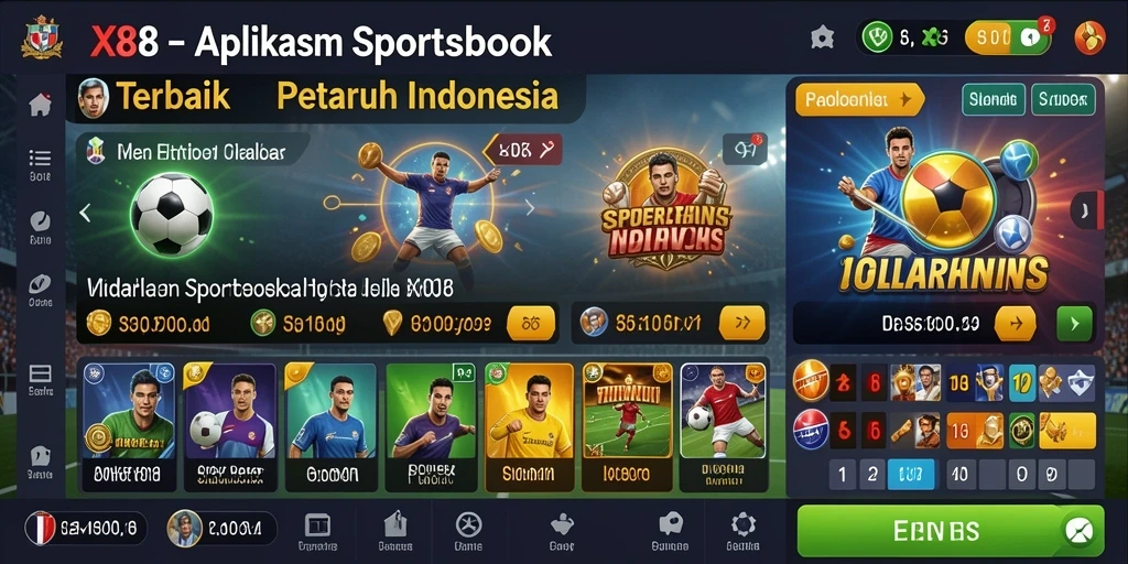 Tampilan gameplay Sportsbook X88 dengan taruhan langsung yang seru.